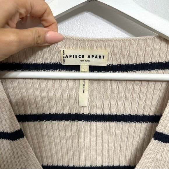 Apiece Apart Maru V Neck Stripe Sweater - Picture 4 of 6